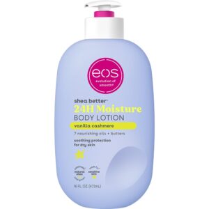 eos Shea Better Body Lotion Vanilla Cashmere, 24-Hour Moisture Skin Care, Lightweight & Non-Greasy, Natural Shea, Vegan, Vanilla Body Lotion, 16 fl oz eos Shea Better Body Lotion Vanilla Cashmere, 24-Hour Moisture Skin Care, Lightweight & Non-Greasy, Natural Shea, Vegan, Vanilla Body Lotion, 16 fl oz
