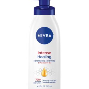 NIVEA Intense Healing Body Lotion for Very Dry, Itchy Skin with Glycerin, Provitamin B5 and Niacinamide, 72-Hour Body Moisturizer, 16.9 Fl Oz Pump Bottle