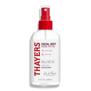 Thayers Alcohol-Free Witch Hazel Facial Mist Toner with Aloe Vera, Rose Petal, Soothing and Hydrating, For All Skin Types, 8 oz Thayers Alcohol-Free Witch Hazel Facial Mist Toner with Aloe Vera, Rose Petal, Soothing and Hydrating, For All Skin Types, 8 oz