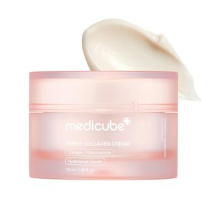 medicube Triple Collagen Cream – Hydrating & Firming Moisturizer with Hyaluronic Acid, Premium Elastin, Shea Butter – Wrinkle Care & Boosts Elasticity – Korean Skincare, 1.69 oz