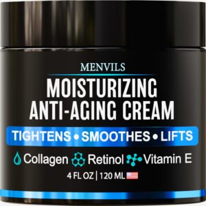 Mens Face Moisturizer Cream – Anti Aging & Wrinkle for Men with Collagen, Retinol, Vitamins E, Jojoba Oil – Face Lotion – Age Facial Skin Care – Eye Wrinkle – Day & Night – 4 oz Mens Face Moisturizer Cream – Anti Aging & Wrinkle for Men with Collagen, Retinol, Vitamins E, Jojoba Oil – Face Lotion – Age Facial Skin Care – Eye Wrinkle – Day & Night – 4 oz