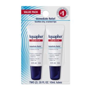 Aquaphor Lip Repair – Soothe Dry, Chapped Lips – Two .35 oz. Tubes