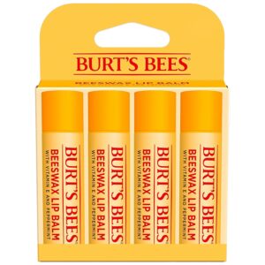 Burt’s Bees Lip Balm – Original Beeswax, Lip Moisturizer With Responsibly Sourced Beeswax, Tint-Free, Natural Origin Conditioning Treatment, 4 Tubes, 0.15 oz. Burt’s Bees Lip Balm – Original Beeswax, Lip Moisturizer With Responsibly Sourced Beeswax, Tint-Free, Natural Origin Conditioning Treatment, 4 Tubes, 0.15 oz.